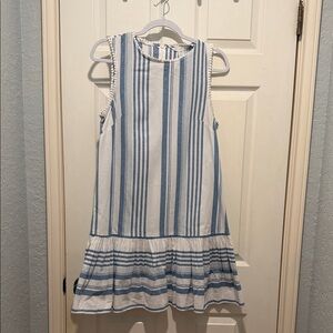 London Times Dress in Blue and White Stripes